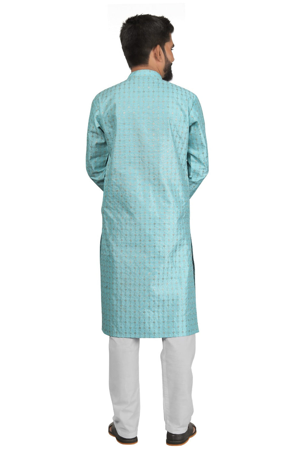 DEIANA'S Fancy Embroidery kurta Payjama Set For Men's (Sky Blue)