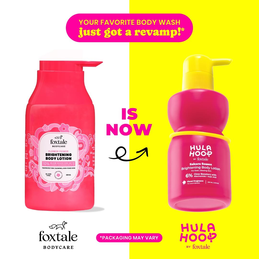 Foxtale Brightening Body Lotion SPF 30 With Niacinamide & Vitamin C Tan Protection & Glowing Skin