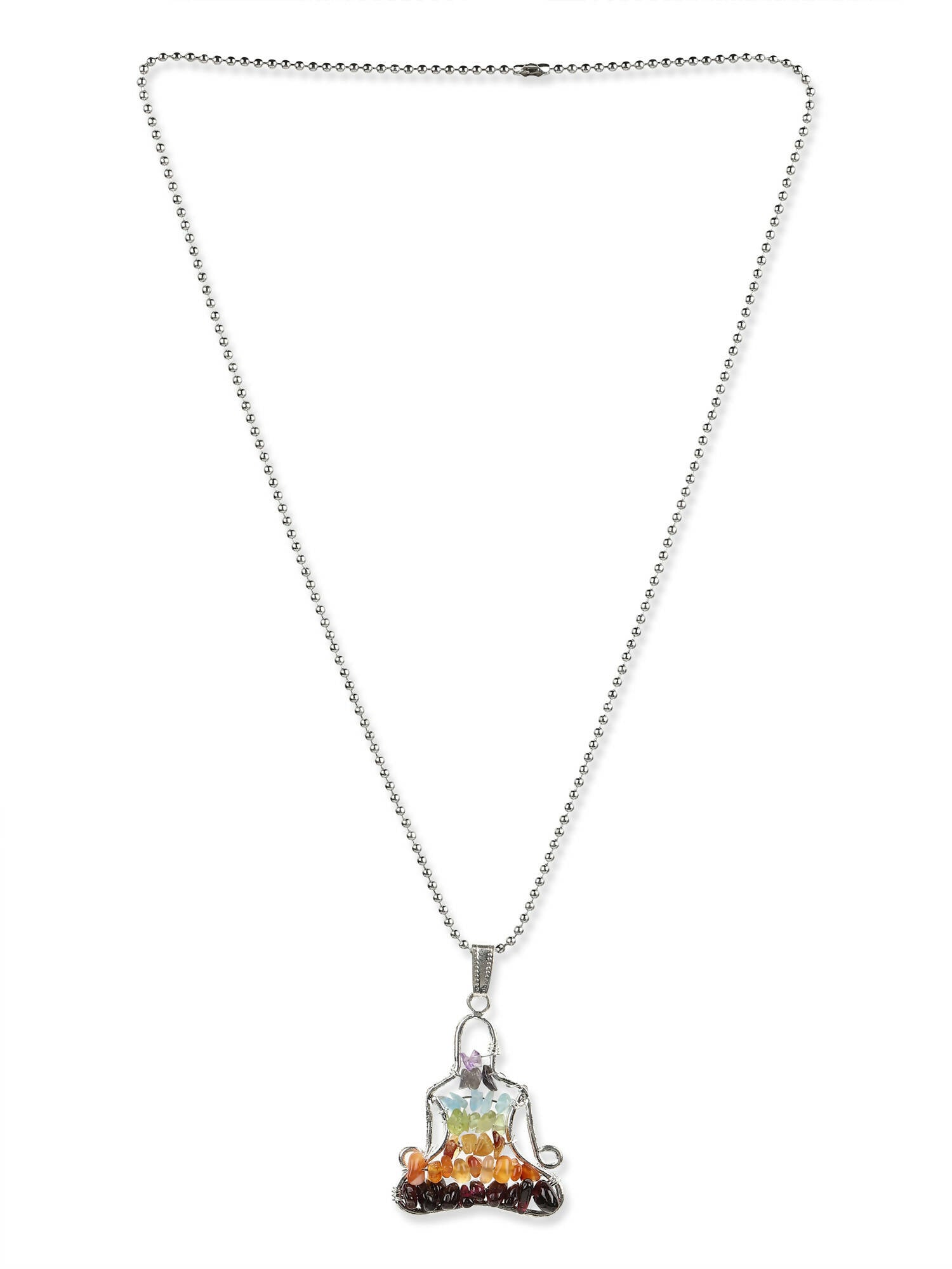 Women's Silver-Toned Blue Silver-Plated Handcrafted Chain - Ruby Raang