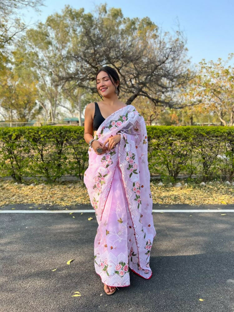 Vamsee Kamaljaal Lavender Organza Saree