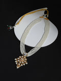 Gold-Toned White Brass Gold-Polished Necklace - Ruby Raang