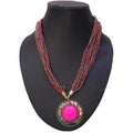MS Fashion India Stylish Beaded Necklace Pink Color