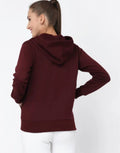 PAVONINE Wine Color Casual Winter Wear Hoodie Sweatshirt For Girls