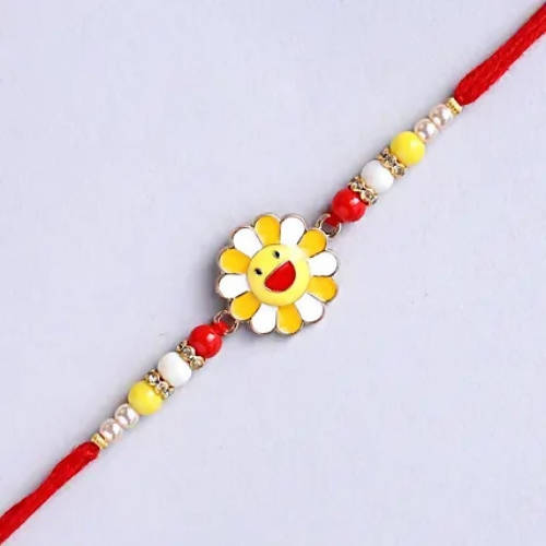 Ferns N Petals Sunflower Kids Rakhi & Almonds Jar