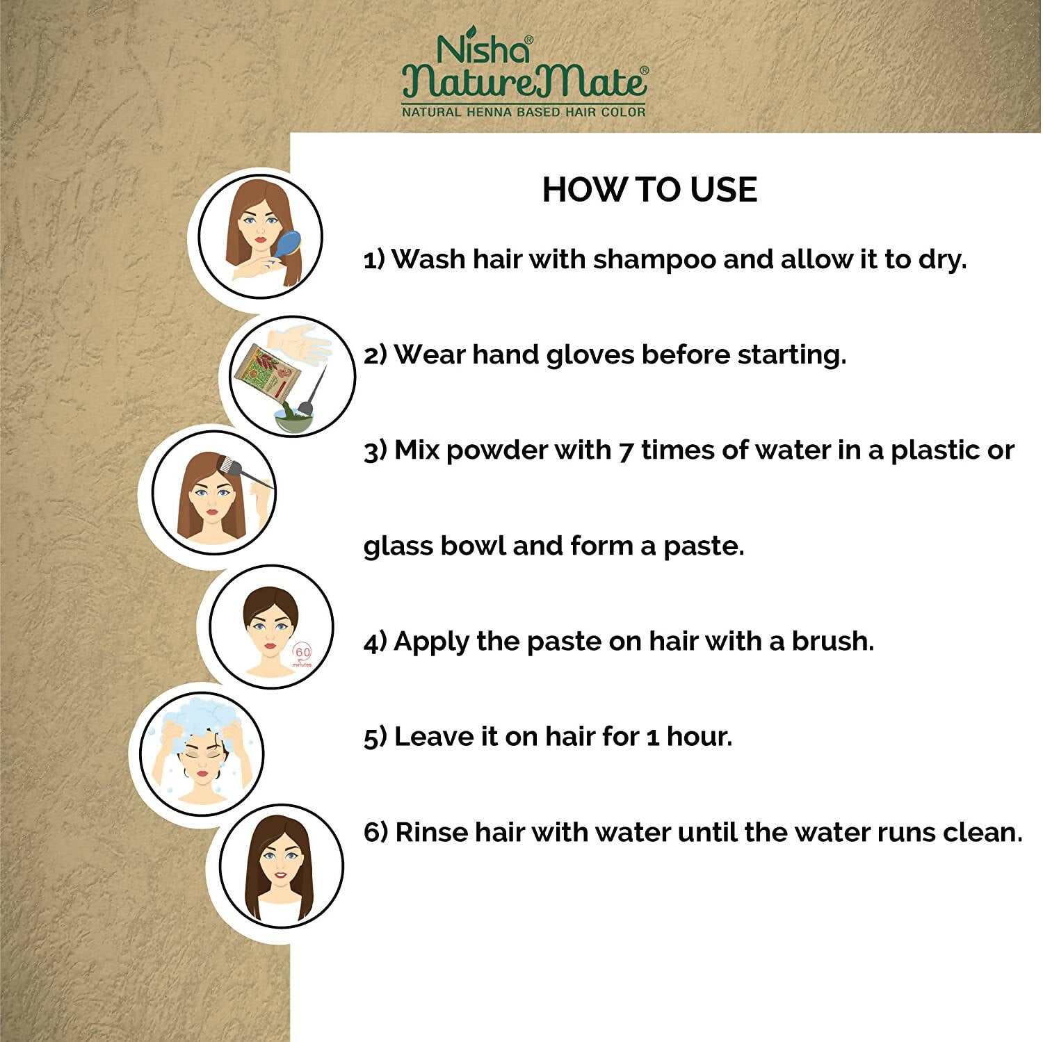 Nisha Nature Mate Henna Based Hair Natural Brown Color