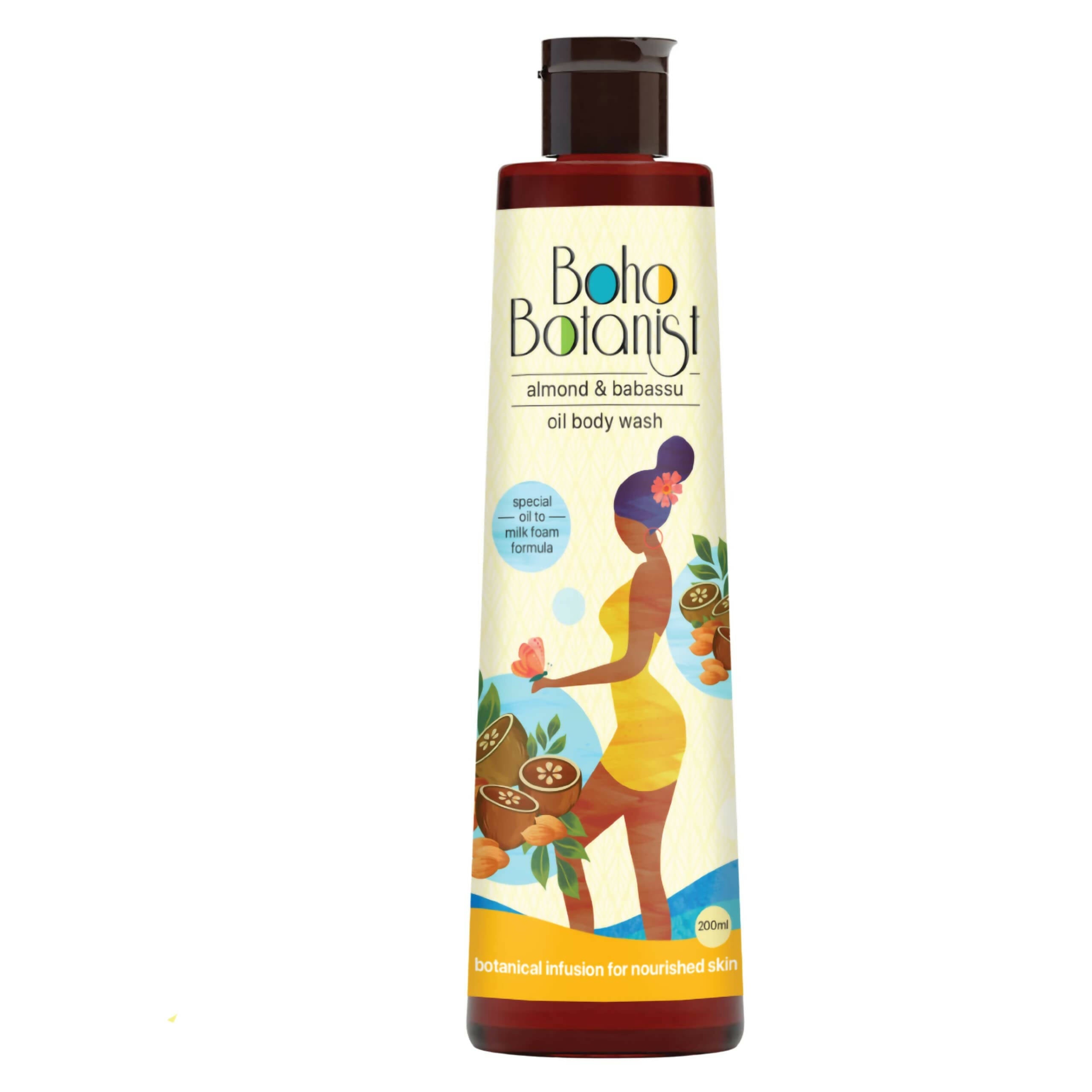 Boho Botanist Almond & Babassu Oil Body Wash for Dry Skin