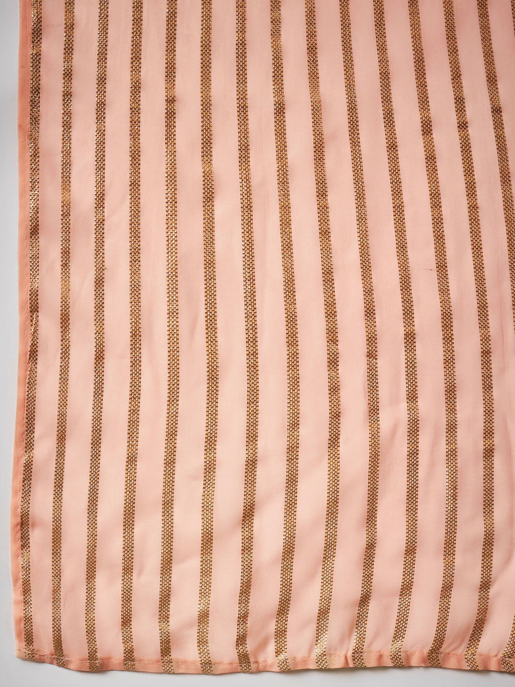 Peach Georgette Handwork Unstitched Dress Material - Hanika