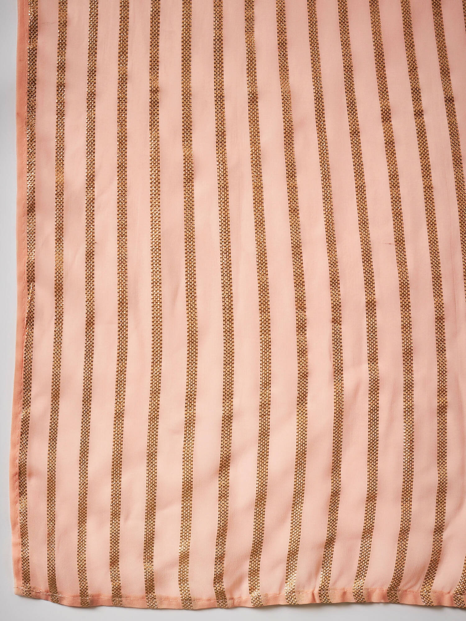 Peach Georgette Handwork Unstitched Dress Material - Hanika
