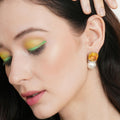 Yellow Pearl Studs- Ruby Raang