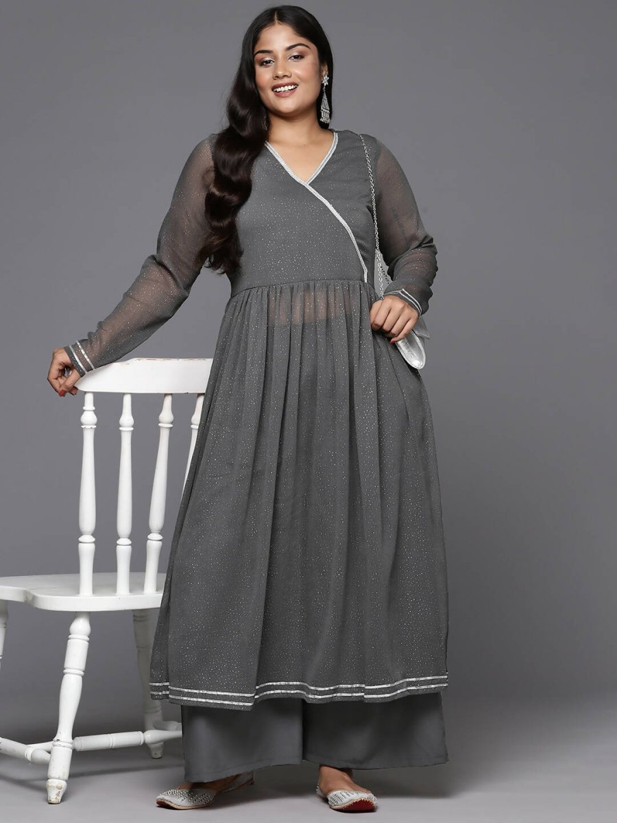 Ahalyaa Women's Traditional wear Kurta Set - Grey