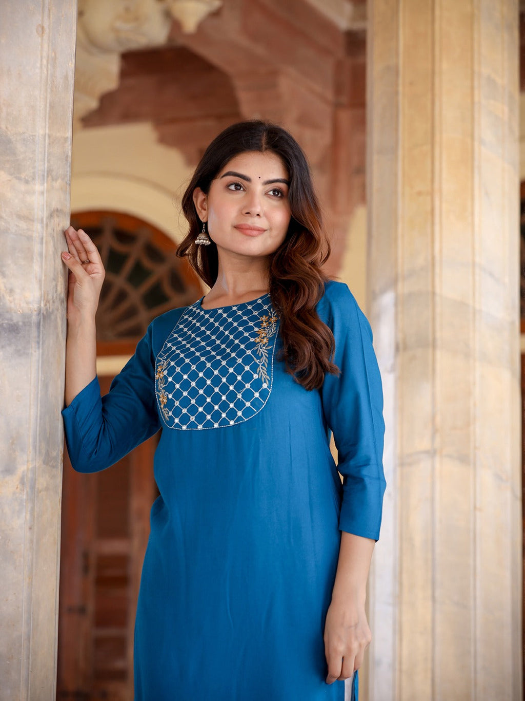 Yufta Women Yoke Design Chikankari Kurta