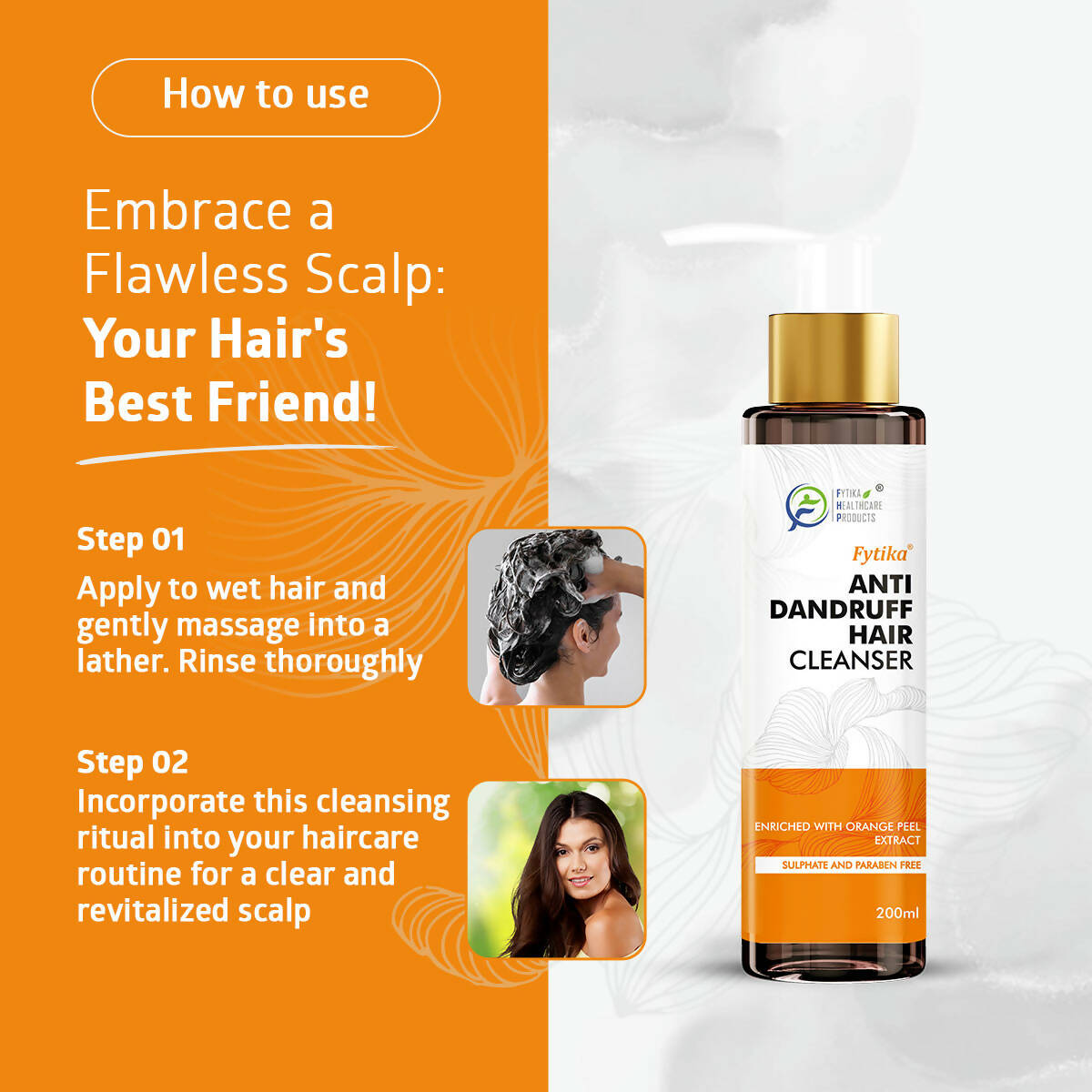 Fytika Anti dandruff Hair Cleanser with Orange Peel Extract