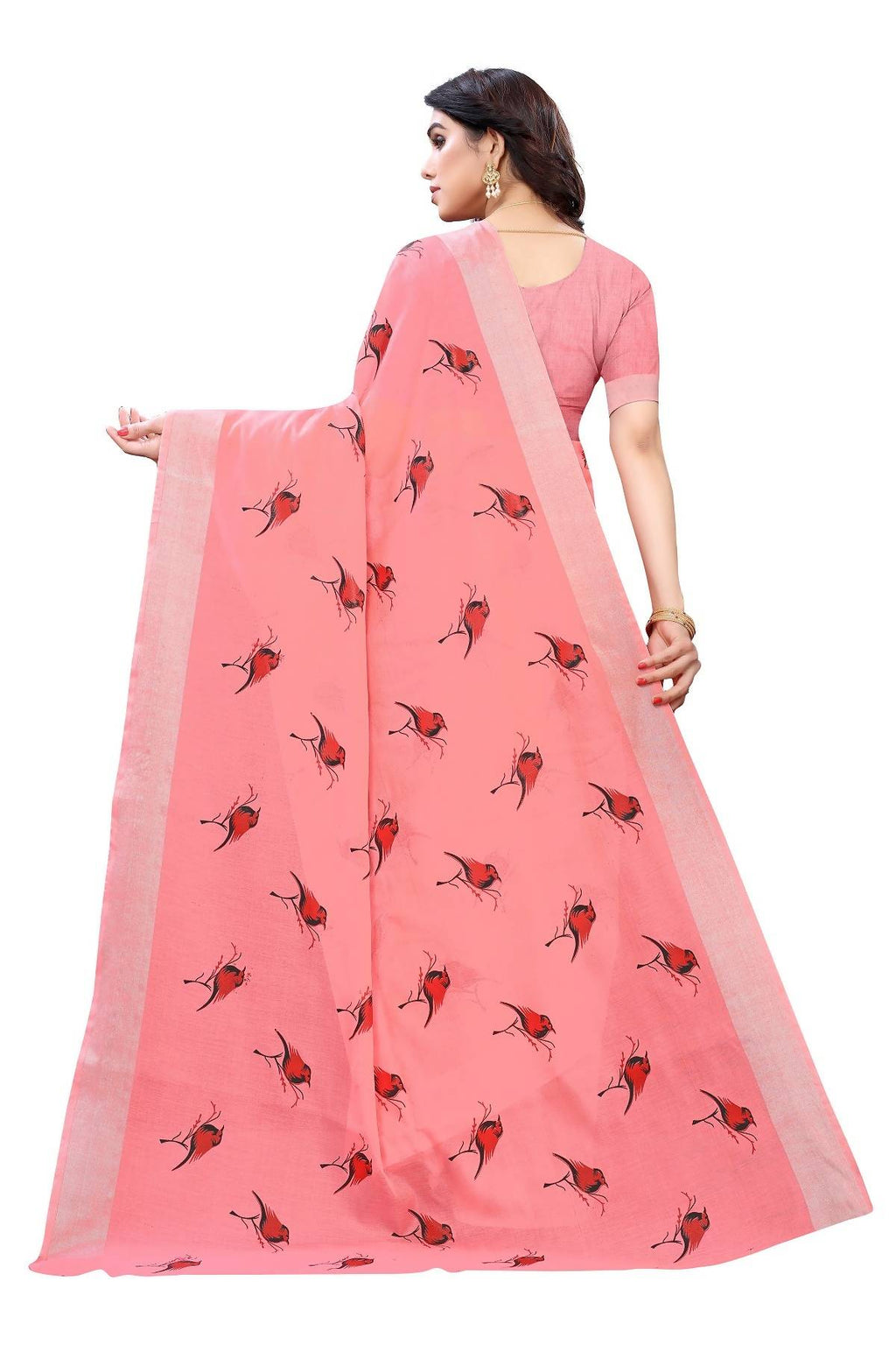 Vamika Peach Chanderi Designer Saree (SERIN PEACH)