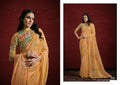 Orange Two Tone Jacquard Butti Tusser Pure Cut work Saree with Stitched Blouse - Mohmanthan Aaina