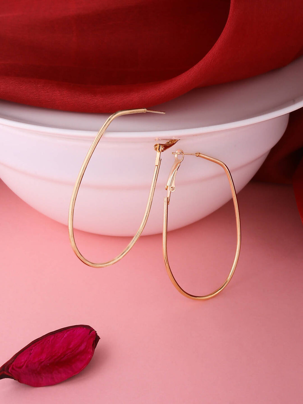 NVR Women Set of 2 Contemporary Hoop Earrings