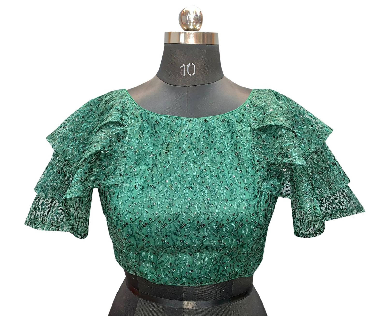 Vamika Green Net Shifly Work Blouse