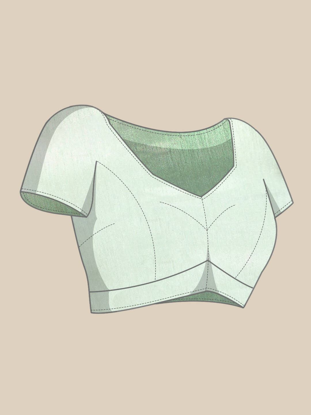 Green Woven Design Net Saree with Blouse Piece - Kalamkari
