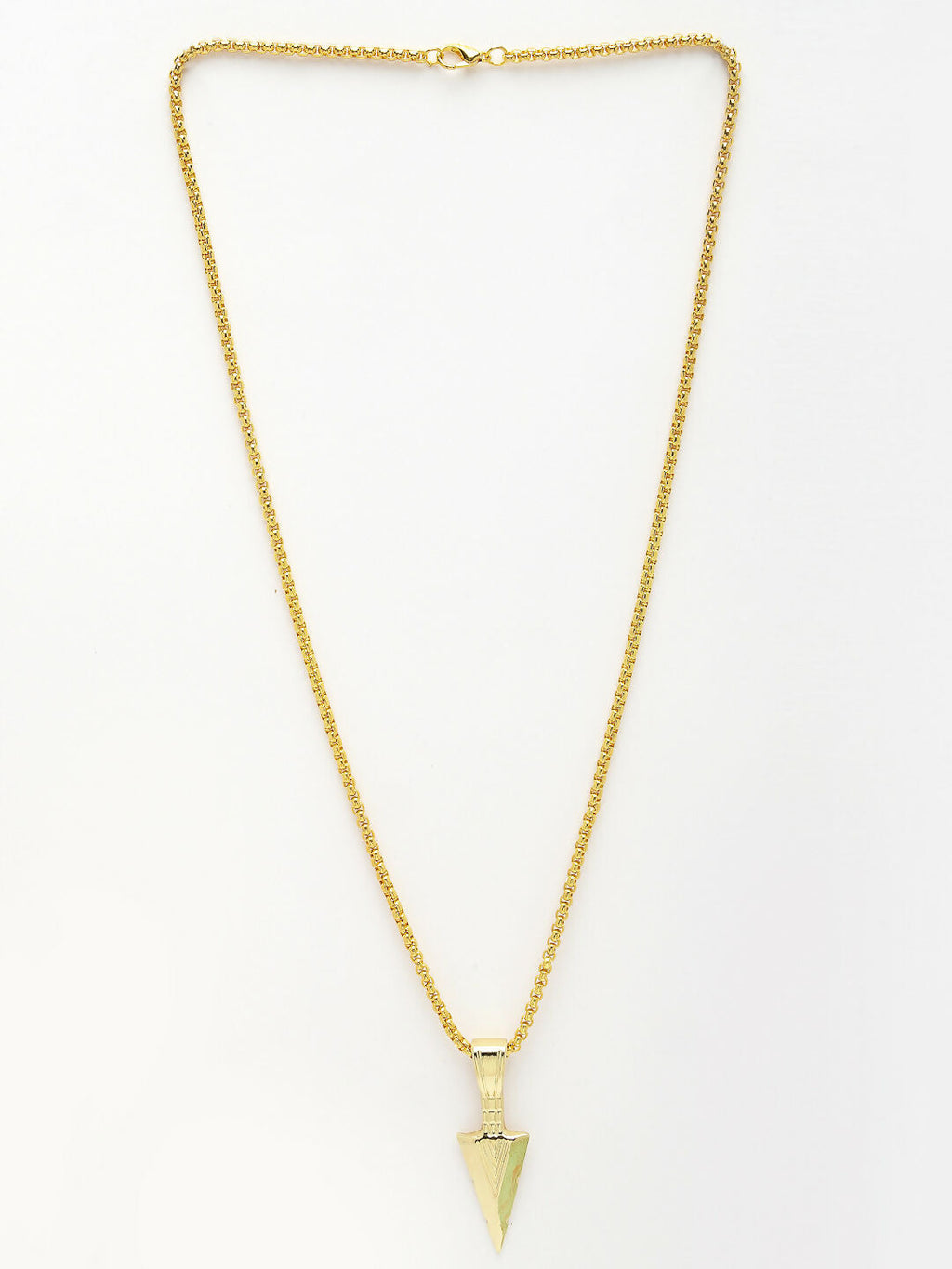NVR Men's Set of 3 Multicolor Rhodium-Plated Arrow-Shaped Pendant With Chain
