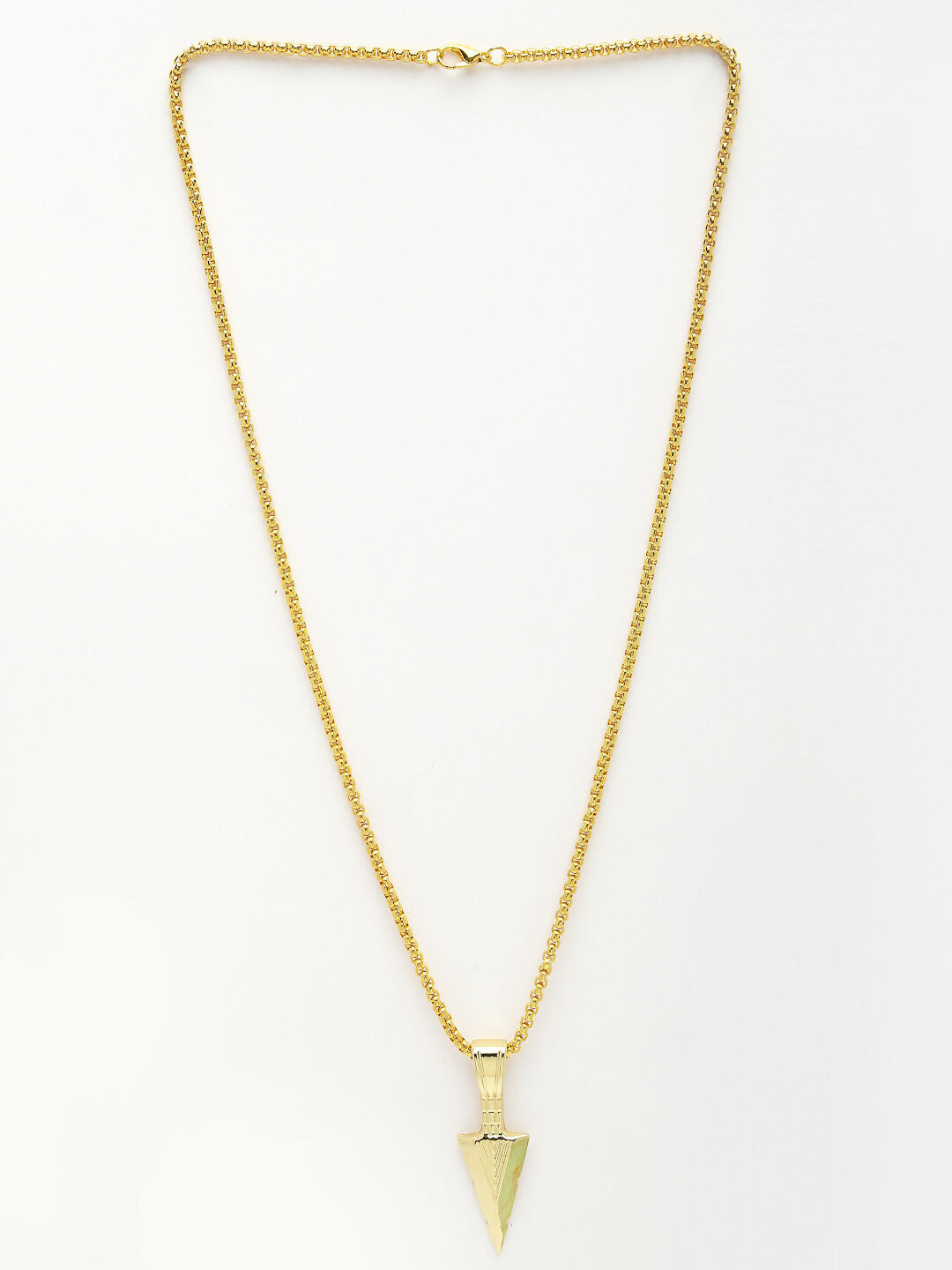 NVR Men's Set of 3 Multicolor Rhodium-Plated Arrow-Shaped Pendant With Chain