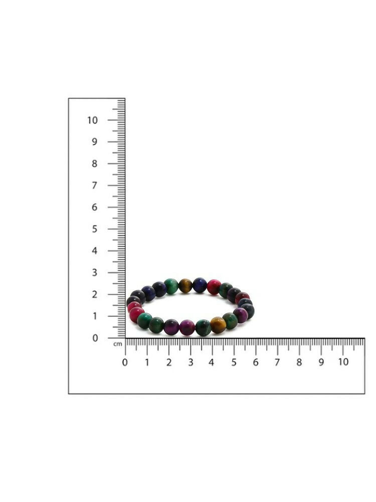 Red Carnelian, Lapis Lazuli, Amethyst and Green Avanturine Multicoloured Cyrstal Beads bracelet - Ruby Raang