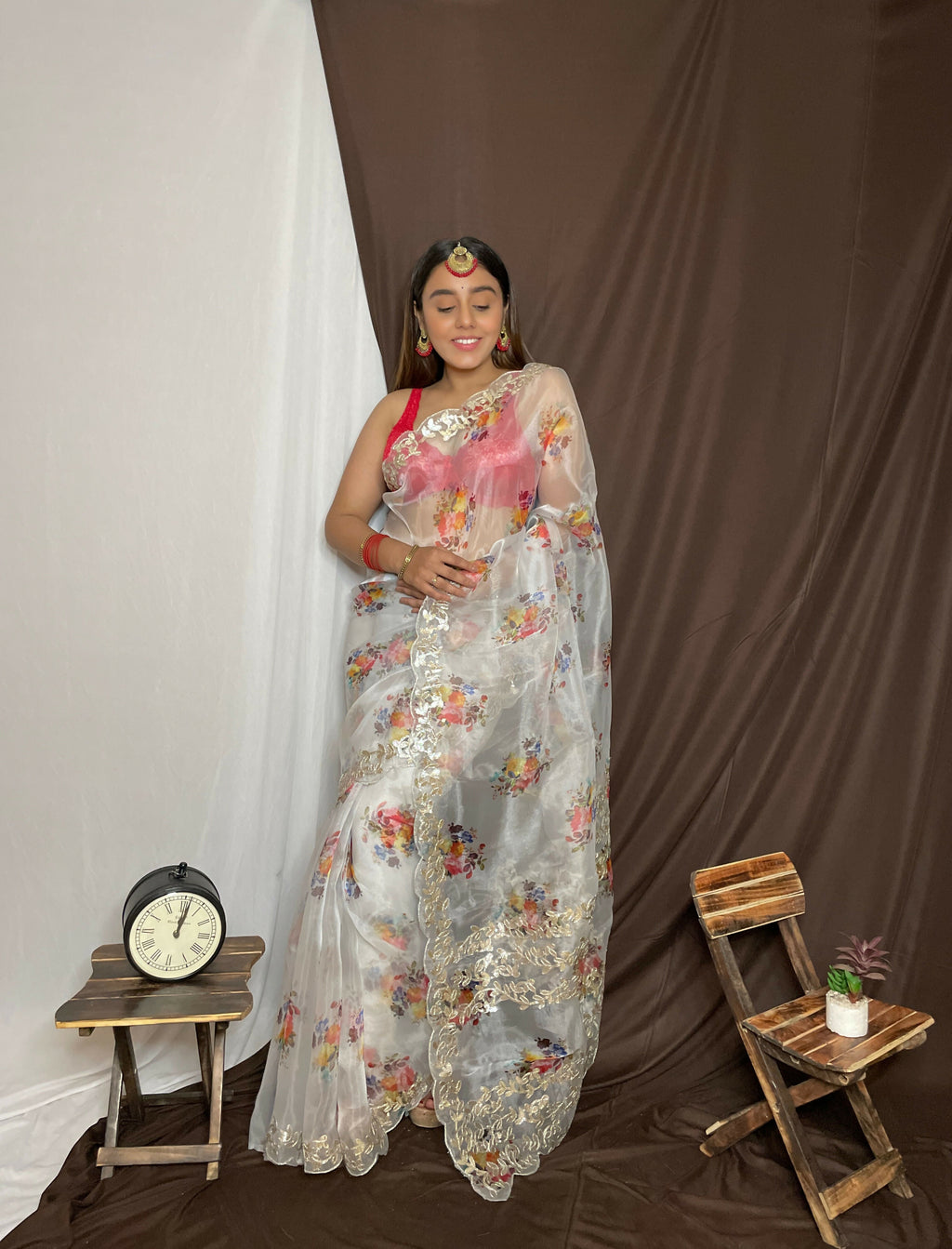 Vamsee Yashodha Yellow Organza Saree