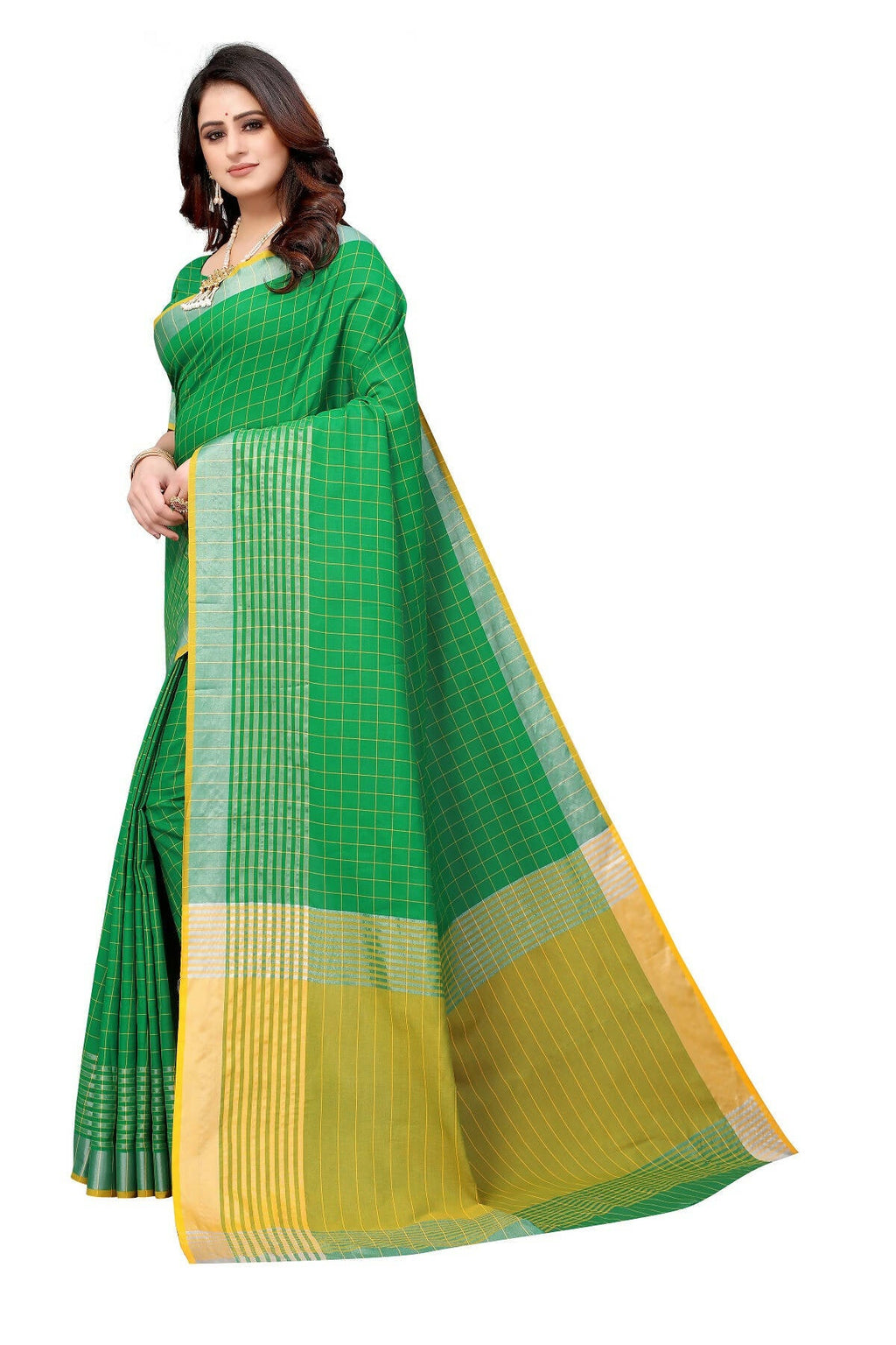 Vamika Green Cotton Silk Saree