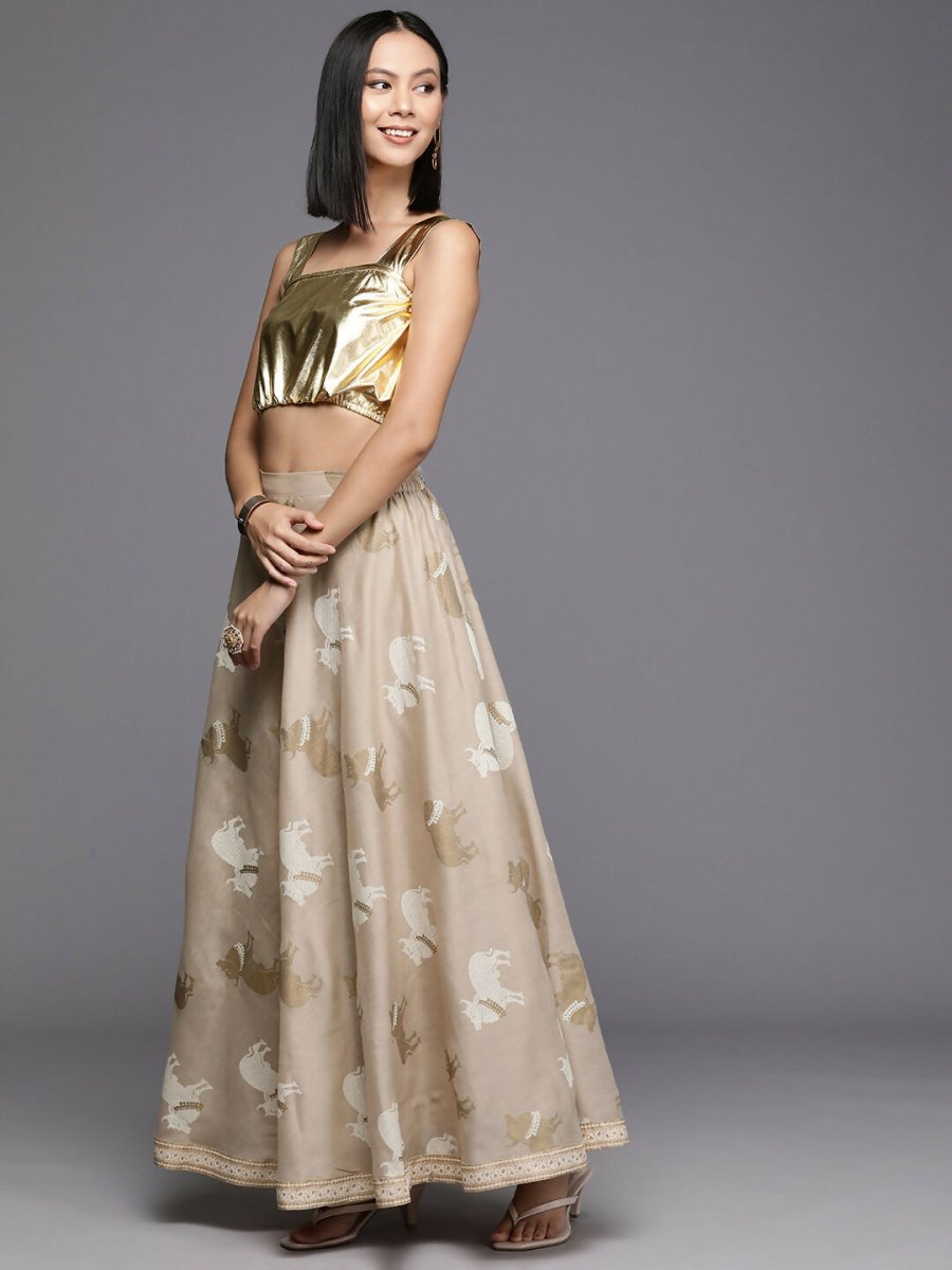 Ahalyaa Women's Traditional Wear Co-ods - Tan