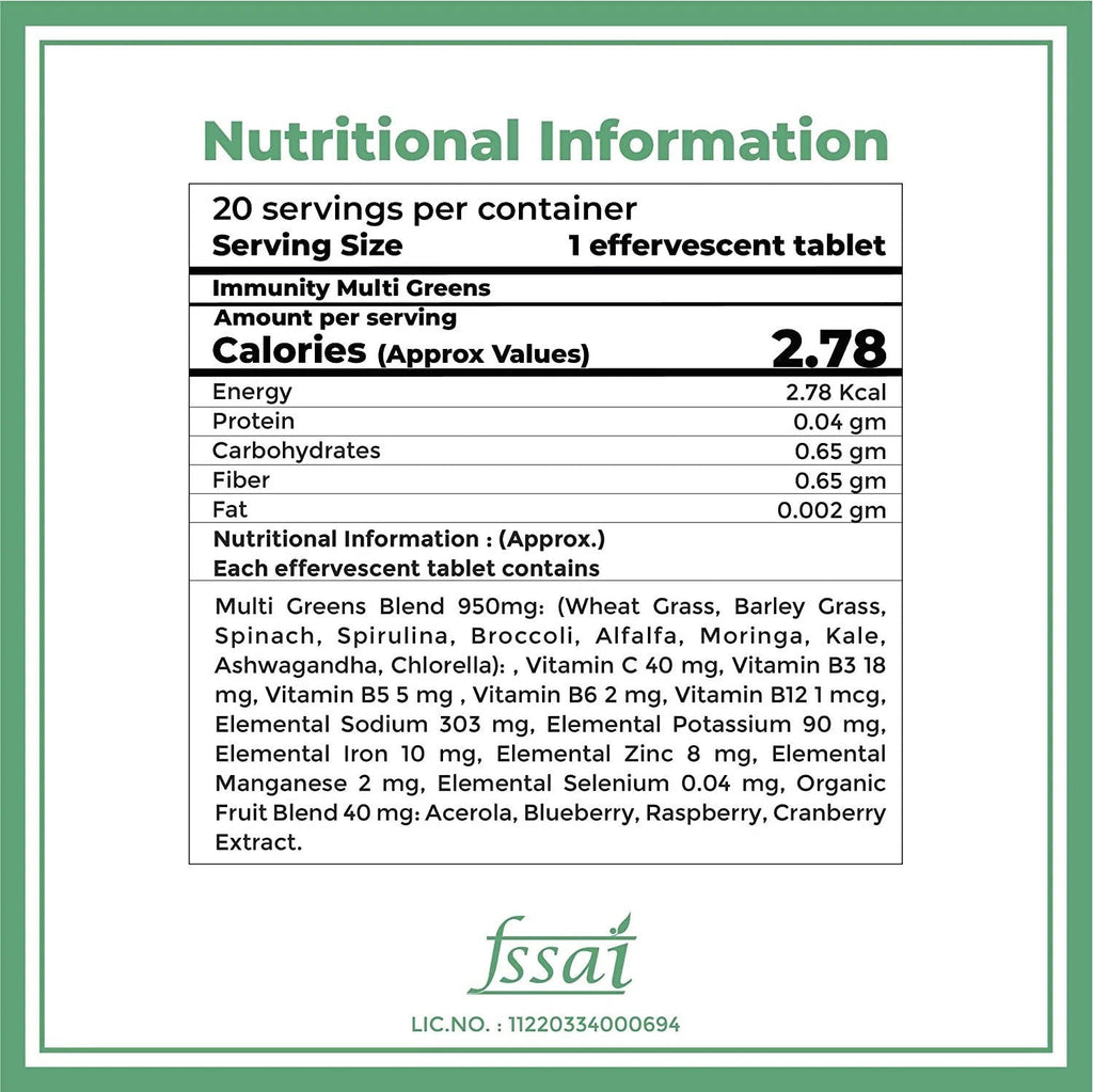 Boldfit Immunity Multi Greens Effervescent Tablets