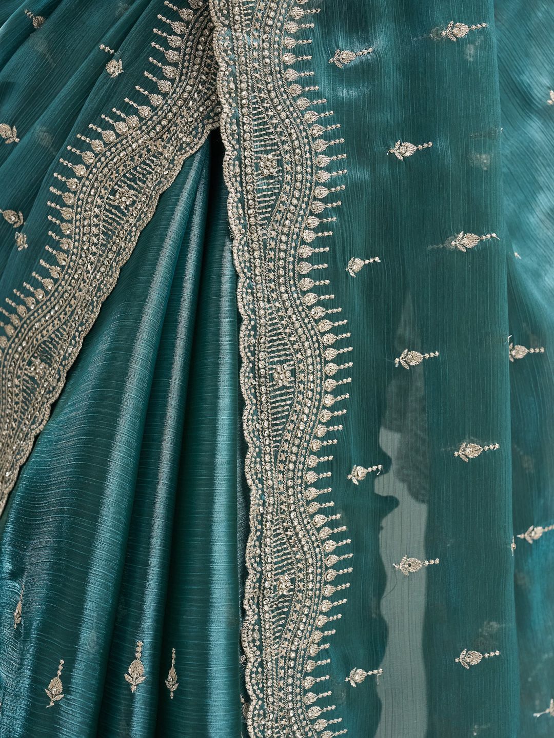 kasee Floral Embroidered Silk Blend Saree