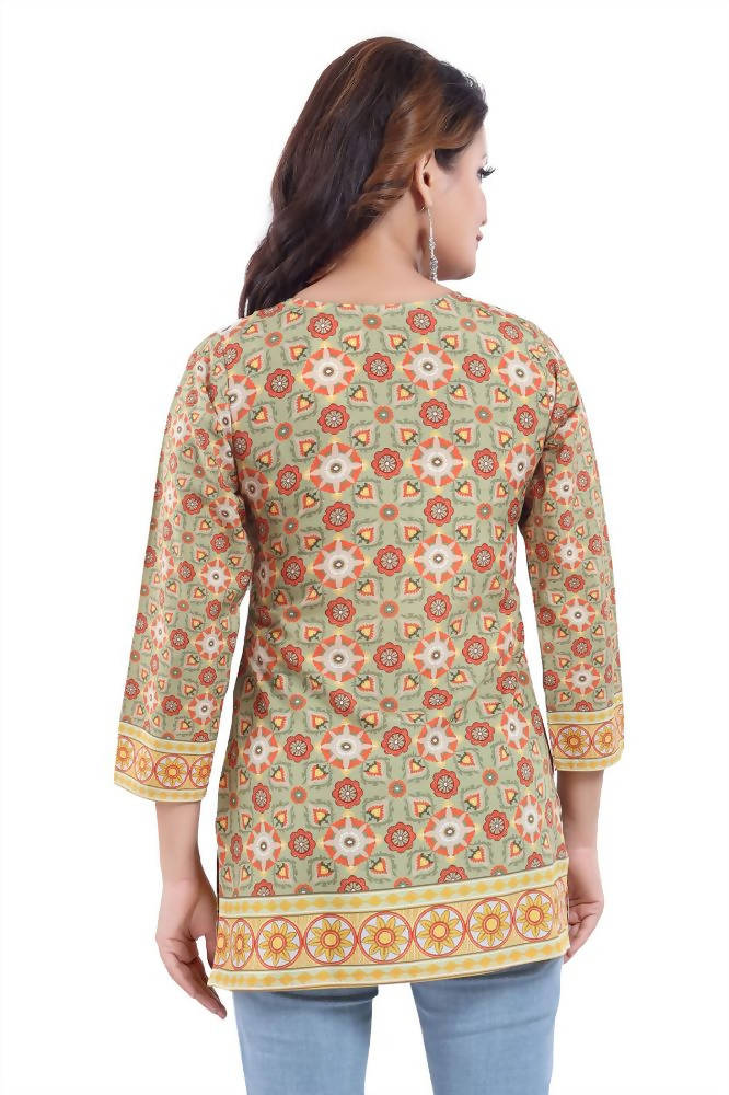 Snehal Creations Faux Crepe Printed Tunic Top