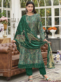 Jyoti Fashion Women's Green Velvet Digital Print with Resham Thread work Kurta with Trouser & Dupatta