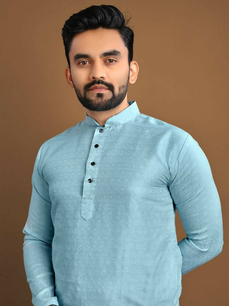 Traditional Men's Kurta Payjama Sets by Infinity Export - Sky Blue