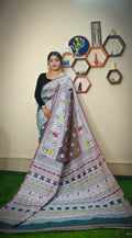 Exclusive Collection Handloom Dhakai Jamdani Saree - Brown