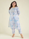 Janasya Light Silk Blend Tie & dye Straight Kurta Set