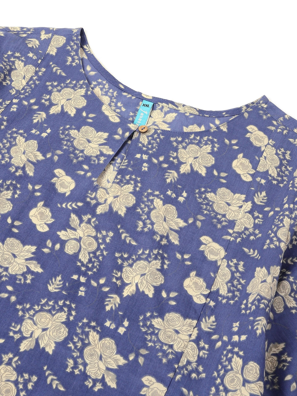 Janasya Bright Cotton Floral Fit & Flare Dress