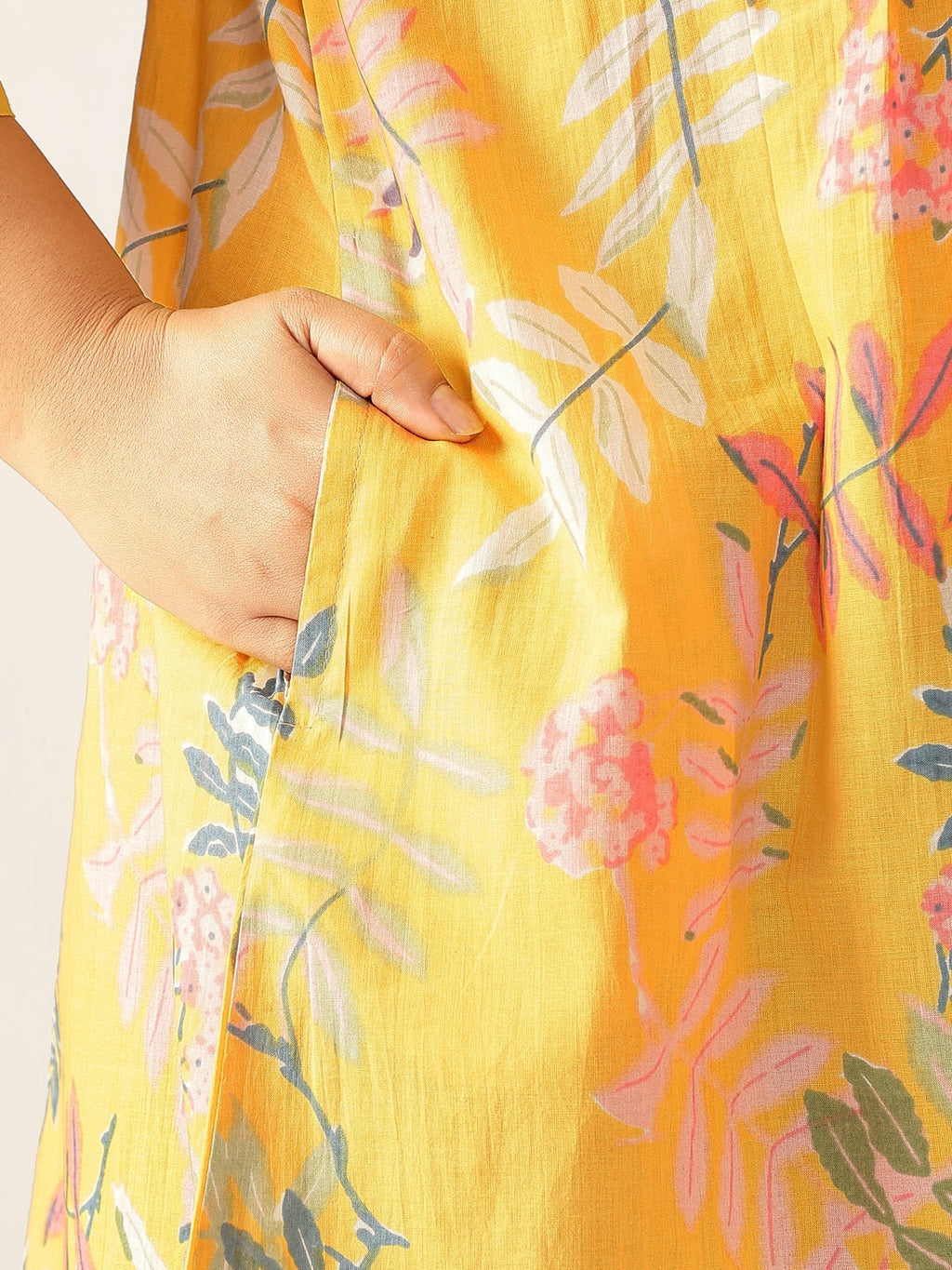 Janasya Light Cotton Tropical A-Line Tunic