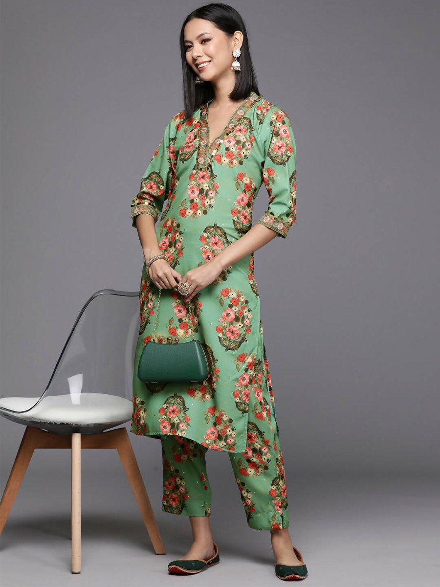 Ahalyaa Women's Traditional wear Kurta Set - Green