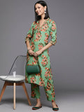 Ahalyaa Women's Traditional wear Kurta Set - Green