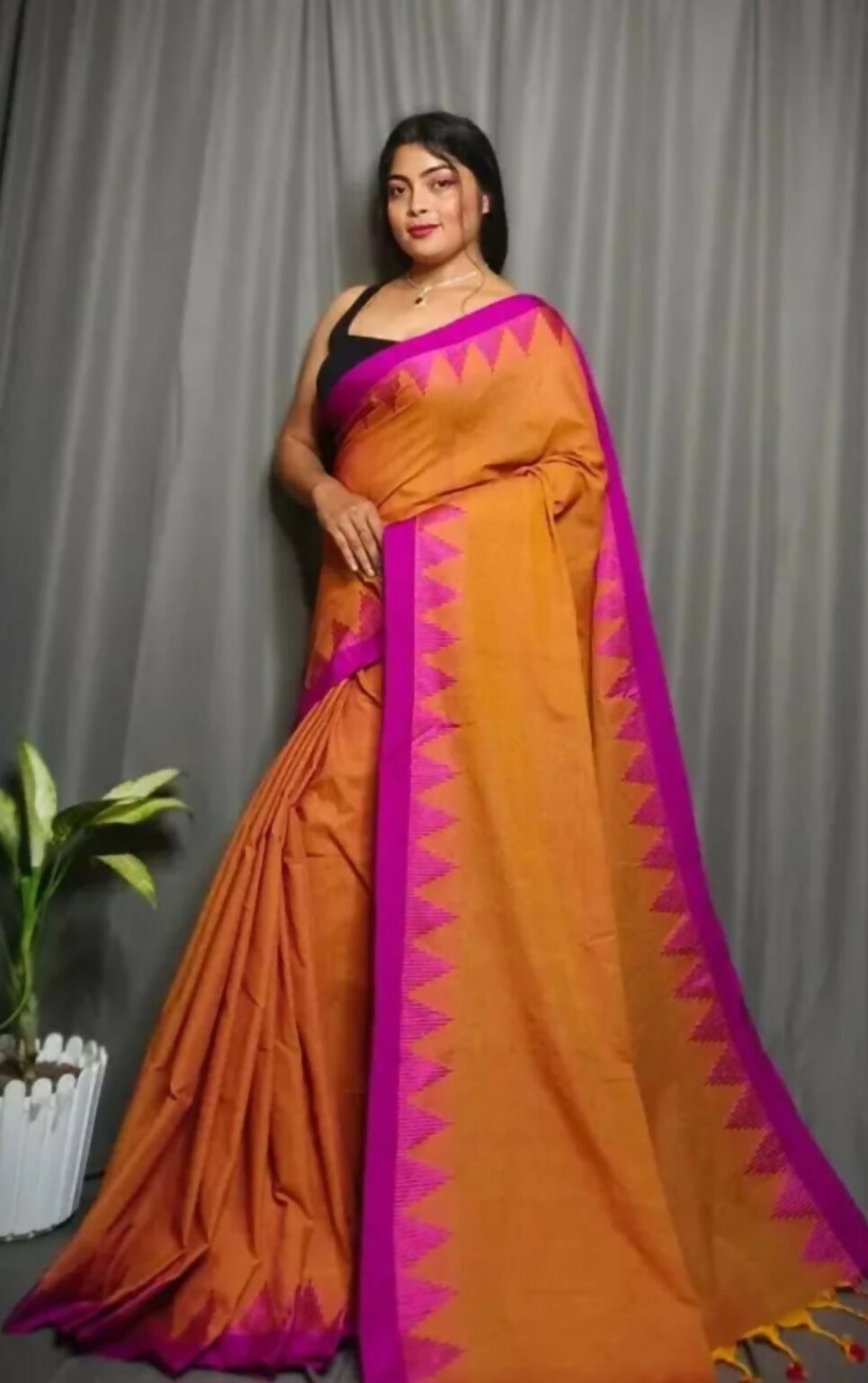 Exclusive Collection Beautiful Mustard Pure Cotton Woven Handloom Saree With Running Blouse Piece