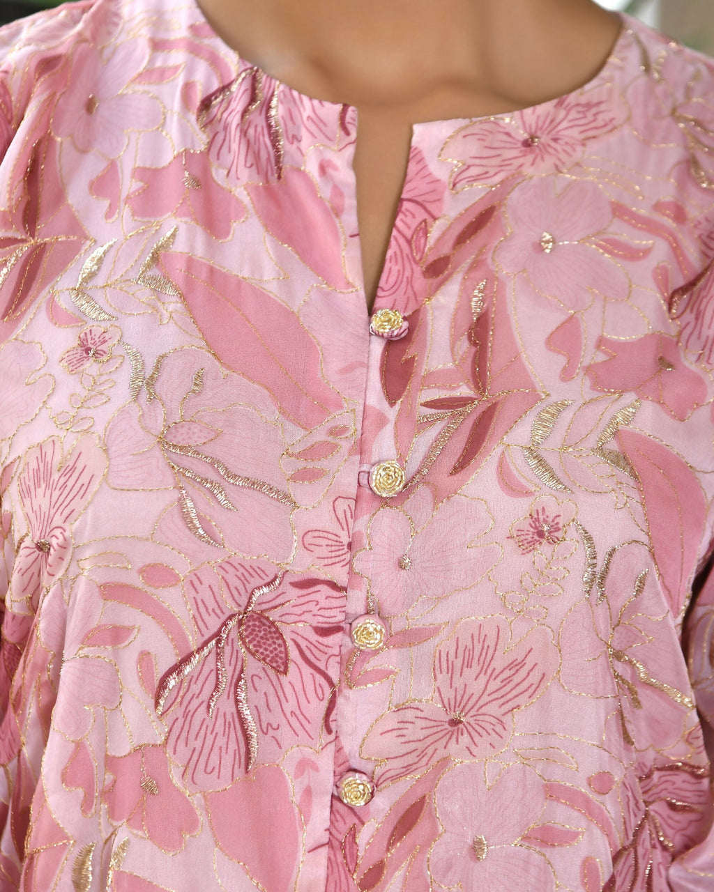 Vaasva Women's Pink Organza Digital Printed Cord Set