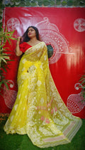 Exclusive Collection Handloom Dhakai Jamdani Saree - Yellow