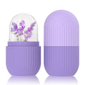 Ice Face Roller Silicone Facial Cube for Eyes Neck Massage Remove Dark Circle - Purple
