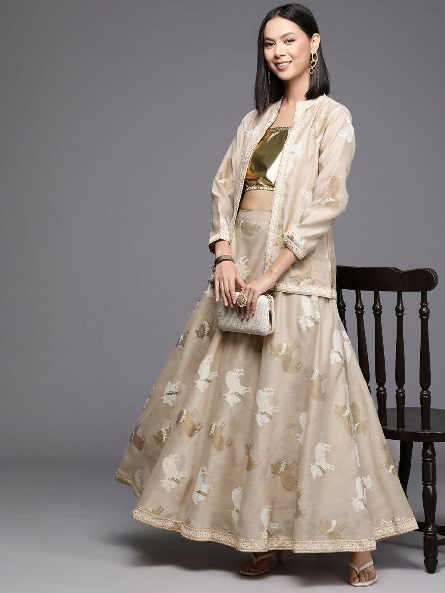 Ahalyaa Women's Traditional Wear Co-ods - Tan