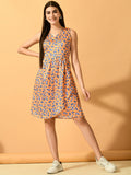 Myshka Women's Yellow Wrap Party Dress