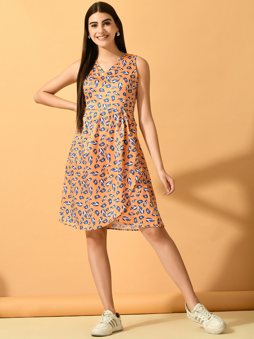 Myshka Women's Yellow Wrap Party Dress