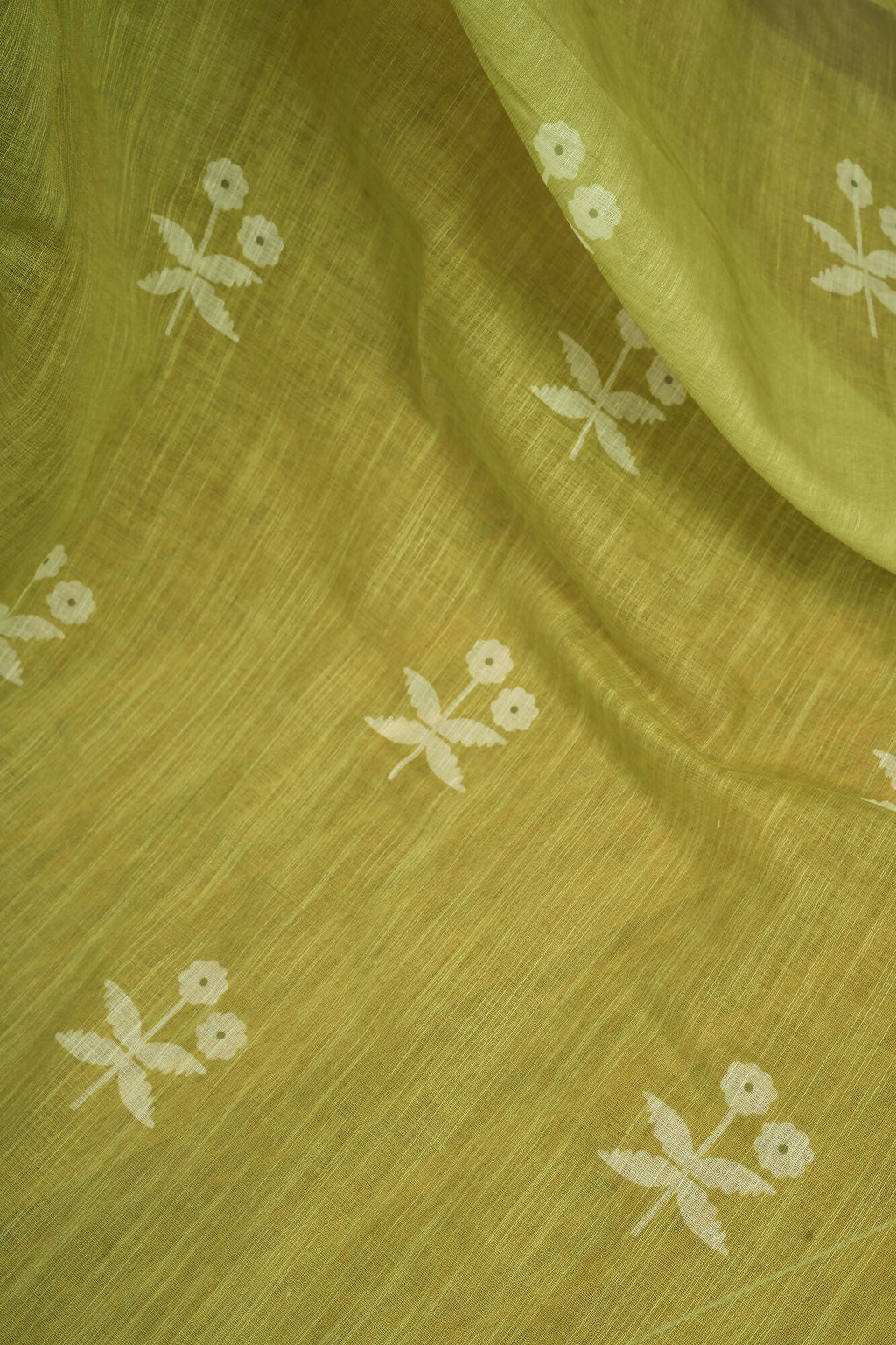 Vastranavya Mehendi Digital Printed Linen Ready To Wear Designer Saree with Unstitched Blouse