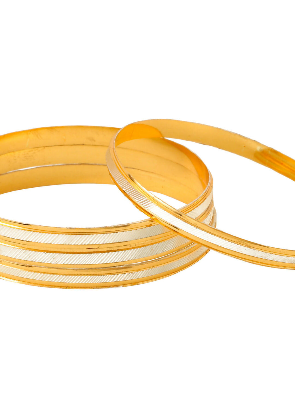 NVR Women's Set of 4 Gold-Polished Traditional Bangles