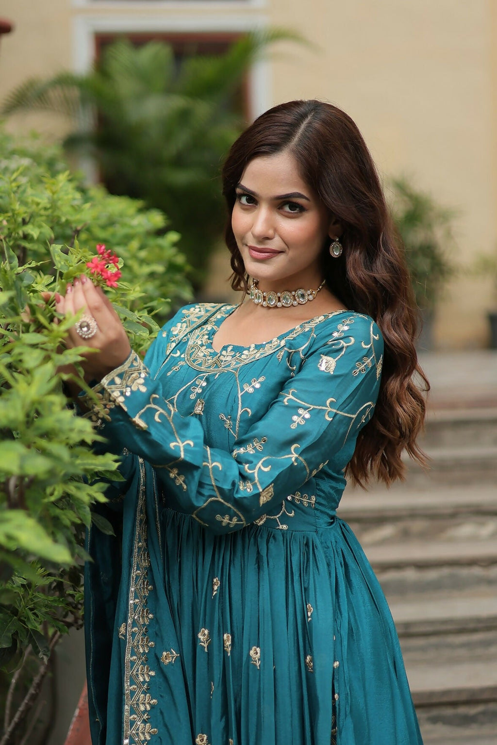 Joban Fashion Blackchinon Sequence Embroidery Work Kurta Set