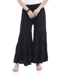 Mominos Fashion Trendy Cotton Black Palazzo