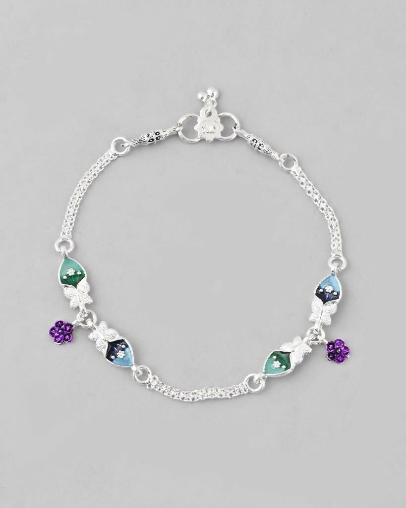 VOJ Set of 2 Mutli Color Meenakari Anklet